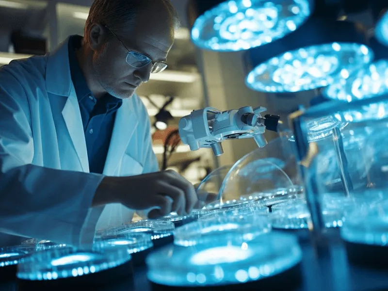 Ricerca scientifica in un laboratorio