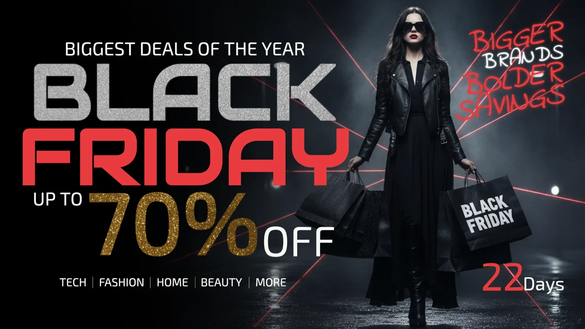 Shopping del Black Friday: modello di digital signage per Retail