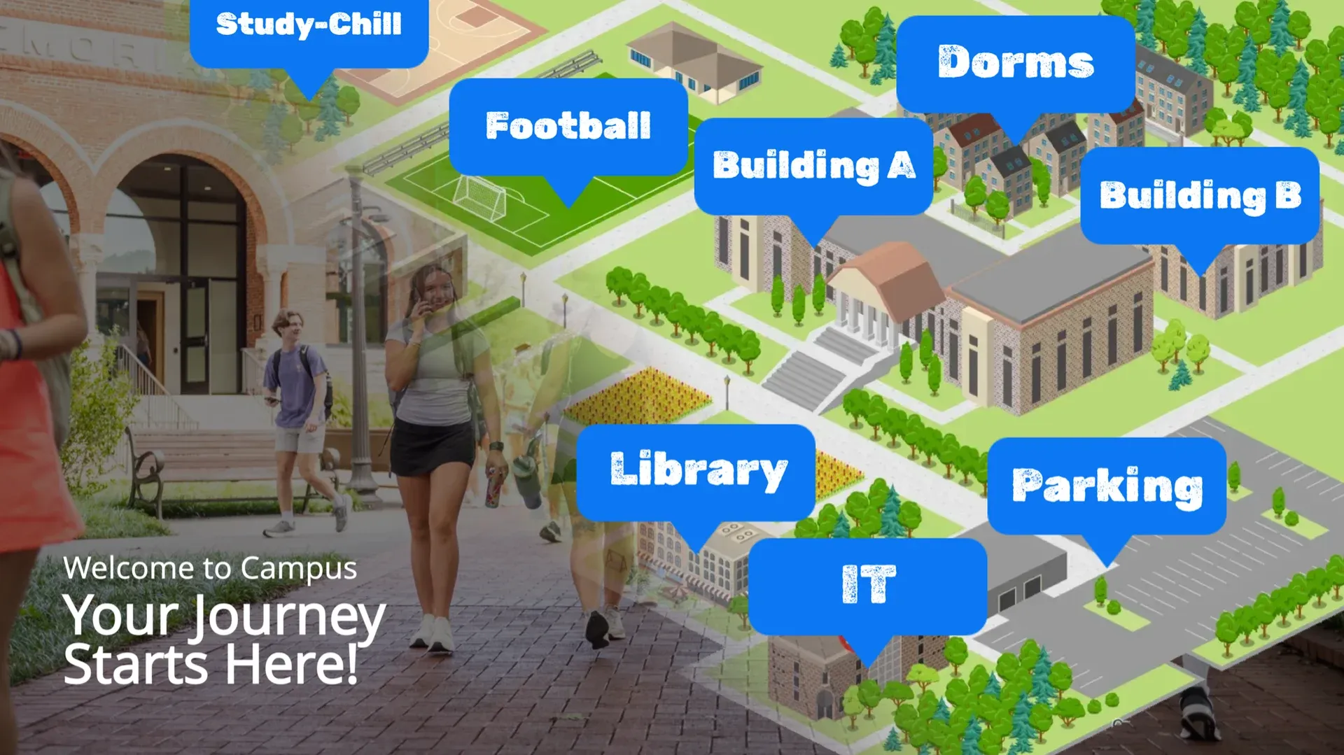 Risorse del campus: modello di digital signage per Istruzione