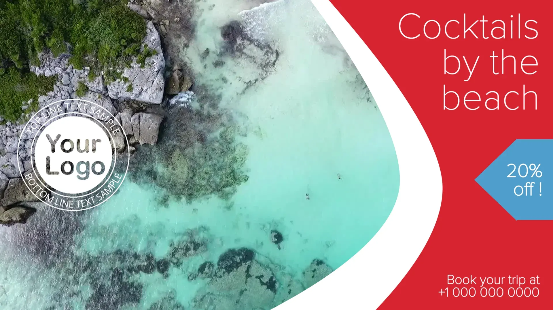Cocktail in spiaggia: modello di digital signage per Viaggi