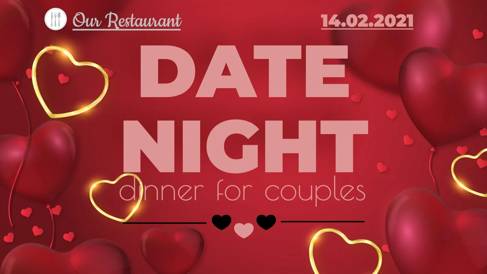 Serata romantica: modello di digital signage per Festività