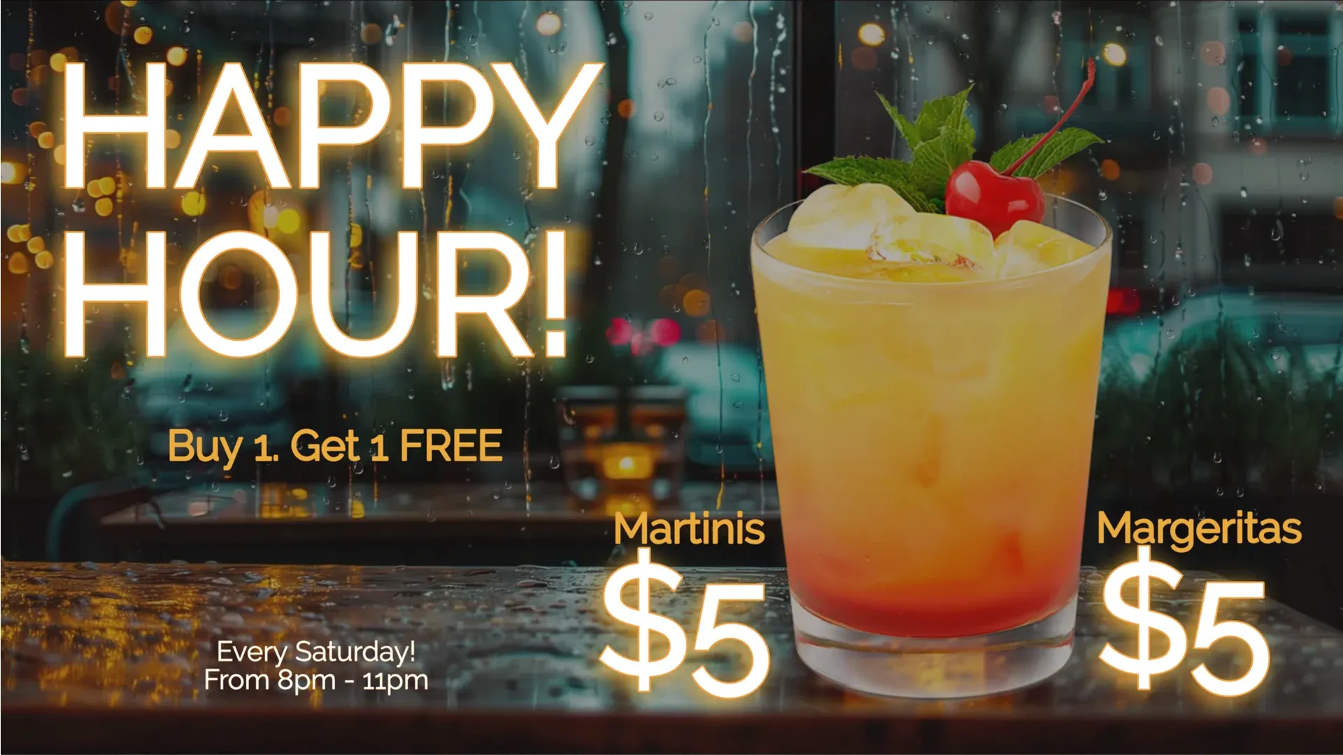 Happy hour: modello di digital signage per Ospitalità