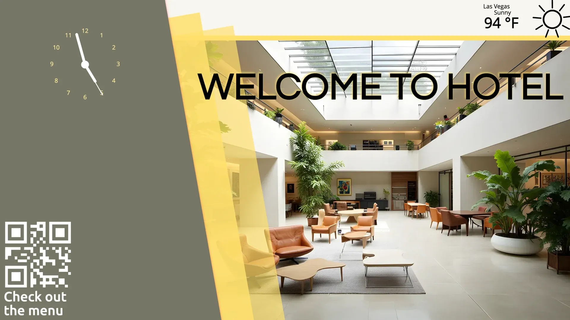 Hall dell’hotel: modello di digital signage per Ospitalità
