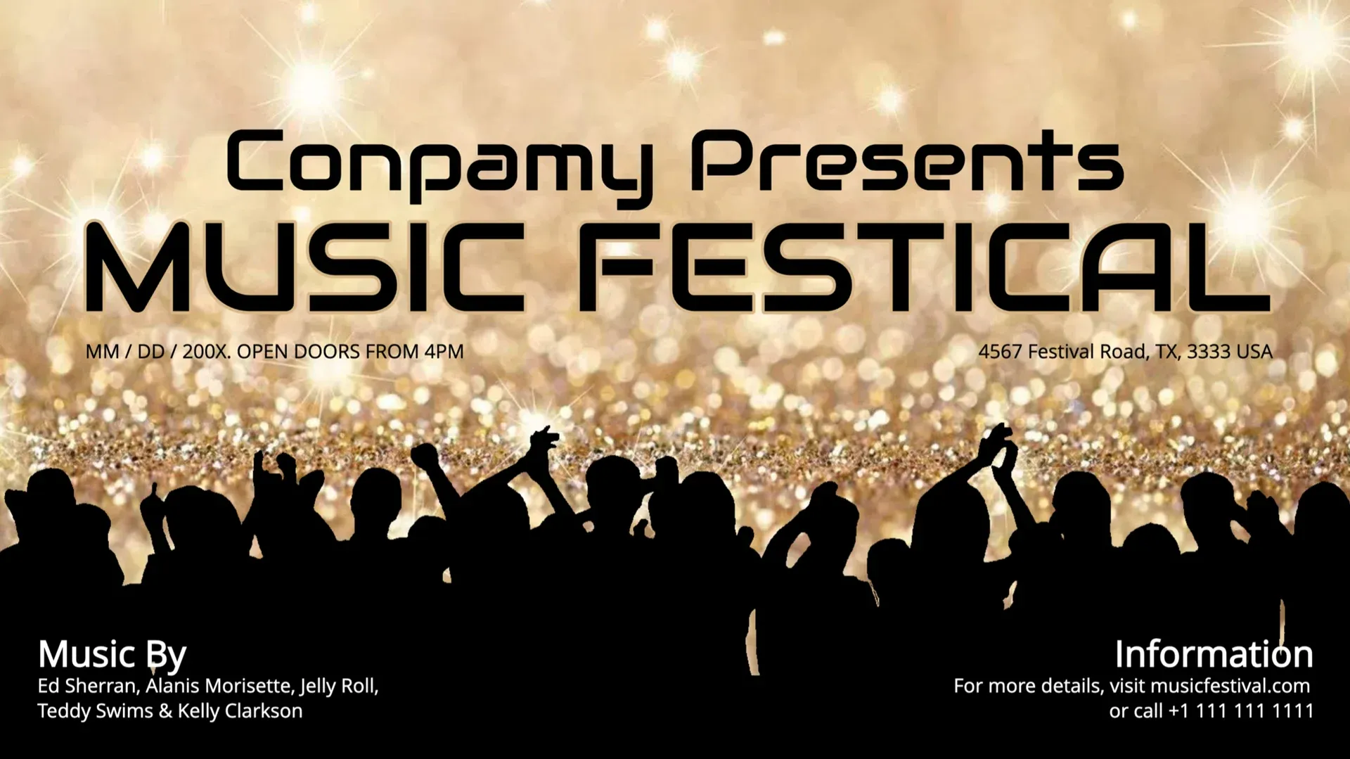 Festival musicale: modello di digital signage per Eventi
