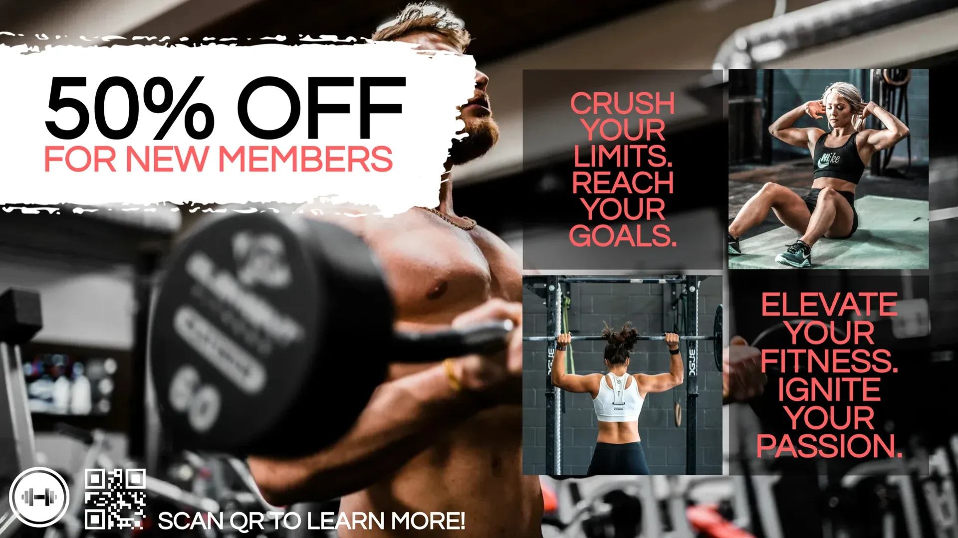 Nuovi iscritti: modello di digital signage per Fitness
