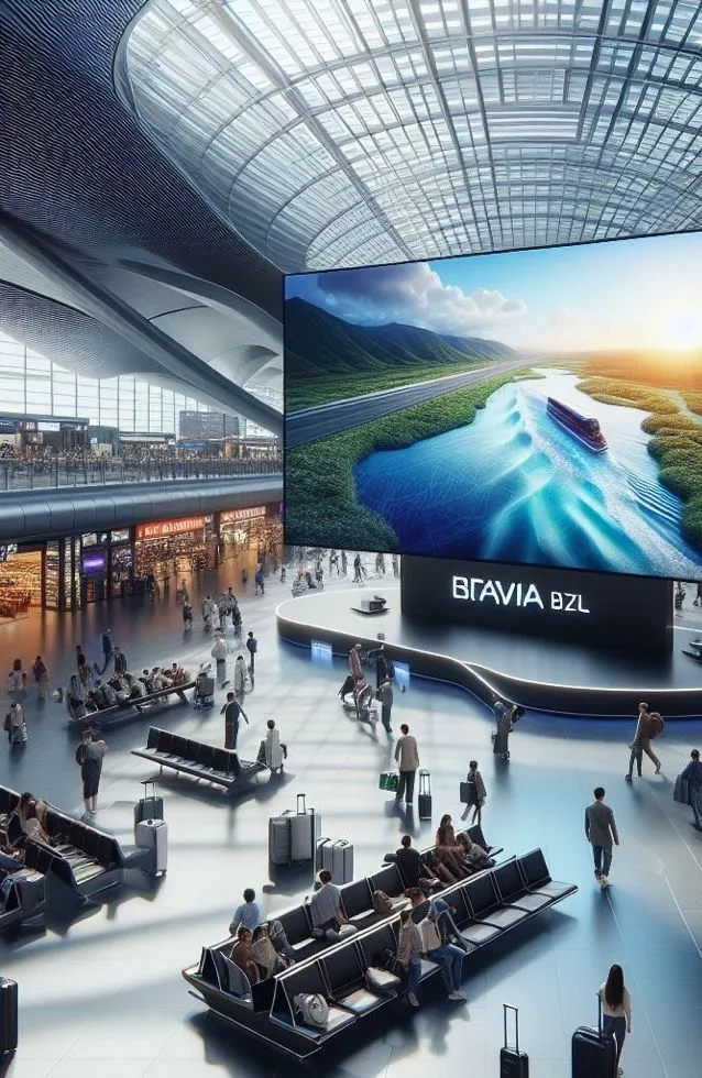 Display di segnaletica Sony BRAVIA BZ35L in aeroporto