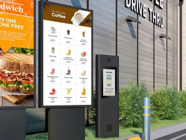 Display di segnaletica Samsung Tizen OHA-S al drive-in
