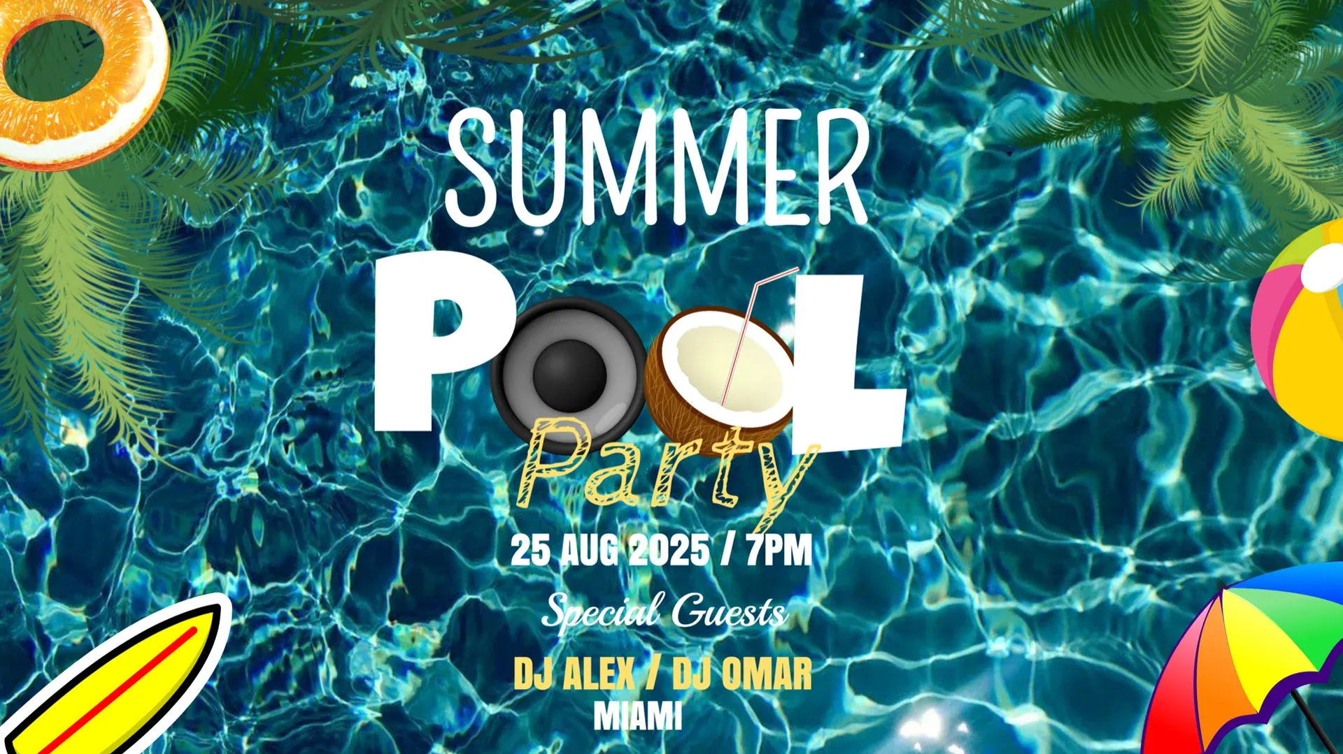 Festa in piscina: modello di digital signage per Intrattenimento