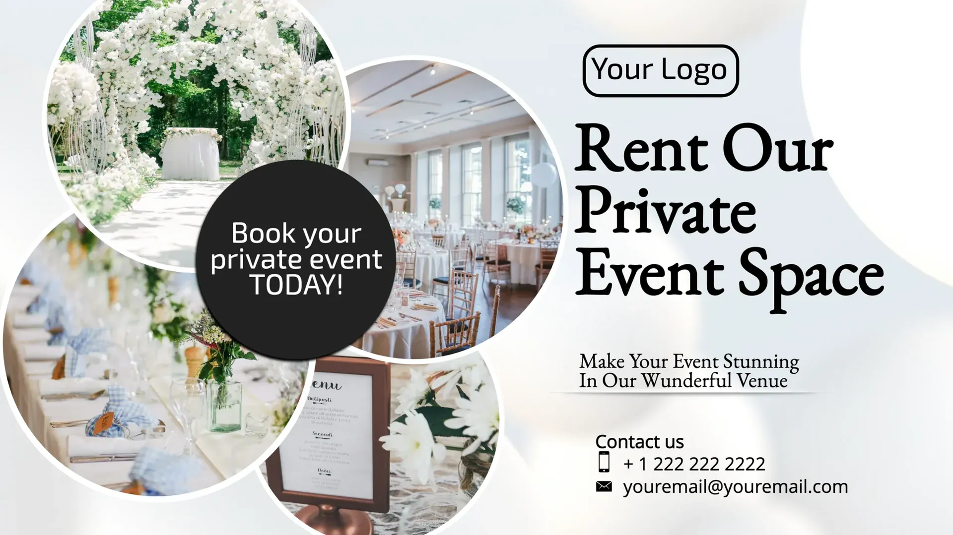 Affitta lo spazio eventi: modello di digital signage per Eventi