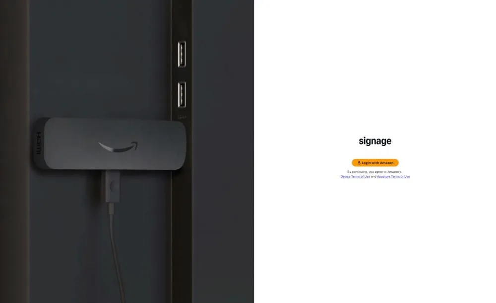 Aggiunta di un Signage Stick nella console Amazon Signage