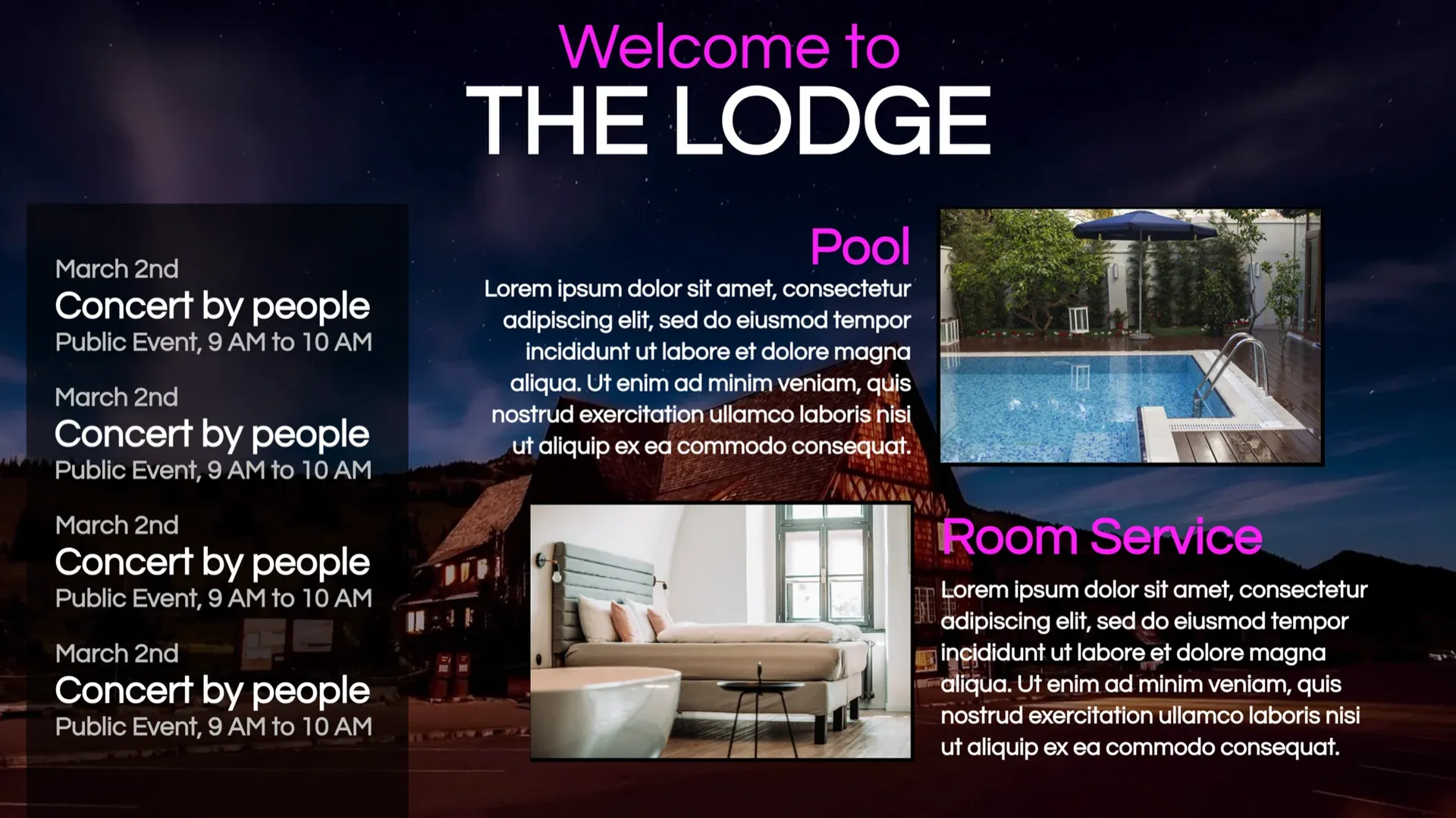 Lo chalet: modello di digital signage per Ospitalità